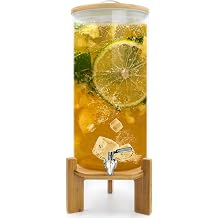 Drink Dispenser,3 Gallon Drink Dispensers for Parties,Glass Beverage Dispenser with Spigot - Jumbo Glass Drink Dispenser,Bars,Restaurants,Party,Suitable for cold/hot water