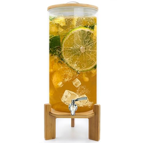 Drink Dispenser,3 Gallon Drink Dispensers for Parties,Glass Beverage Dispenser with