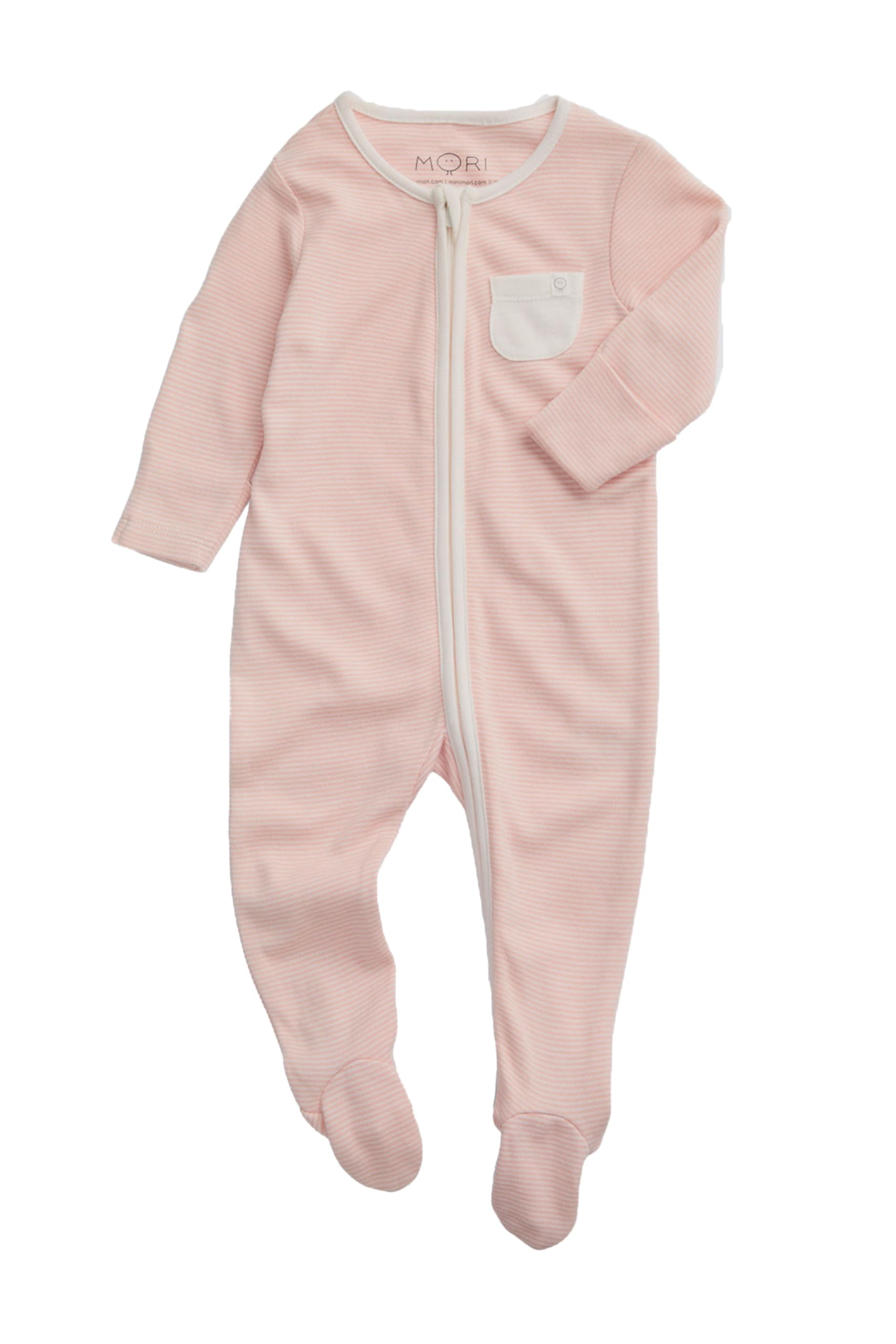 MORI Clever Baby - Tutina per neonato, con cerniera, in cotone biologico anallergico