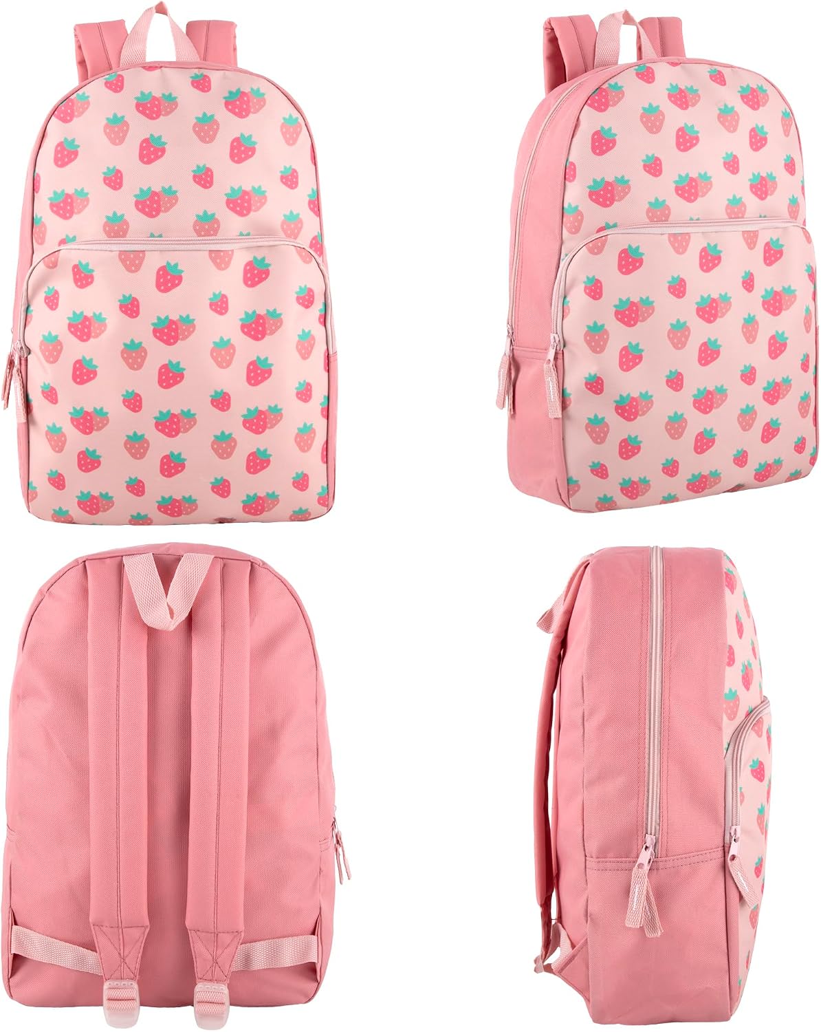 Trail maker Fun School Backpack for Elementary Middle School Girls and Boys | 17 Inch Printed Backpacks for School Kids, Travel (Sweet Strawberries)