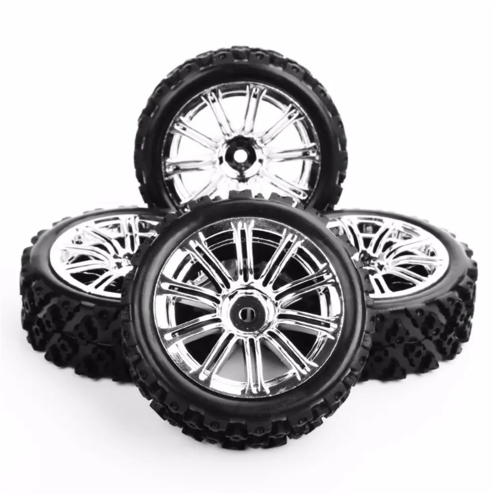 RC NeumáTicos para HSP para HPI para Racing 1/10 Escala 4 Uds Neumáticos para Rally Llanta Rueda con Compensación 6mm Modelo Coche RC Hexagonales 12mm Reemplazar Modificado