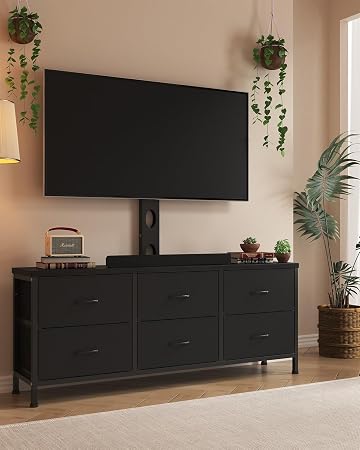 Amazon.com: DrawXynth TV Stand with Mount, Fabric Dresser with 6
