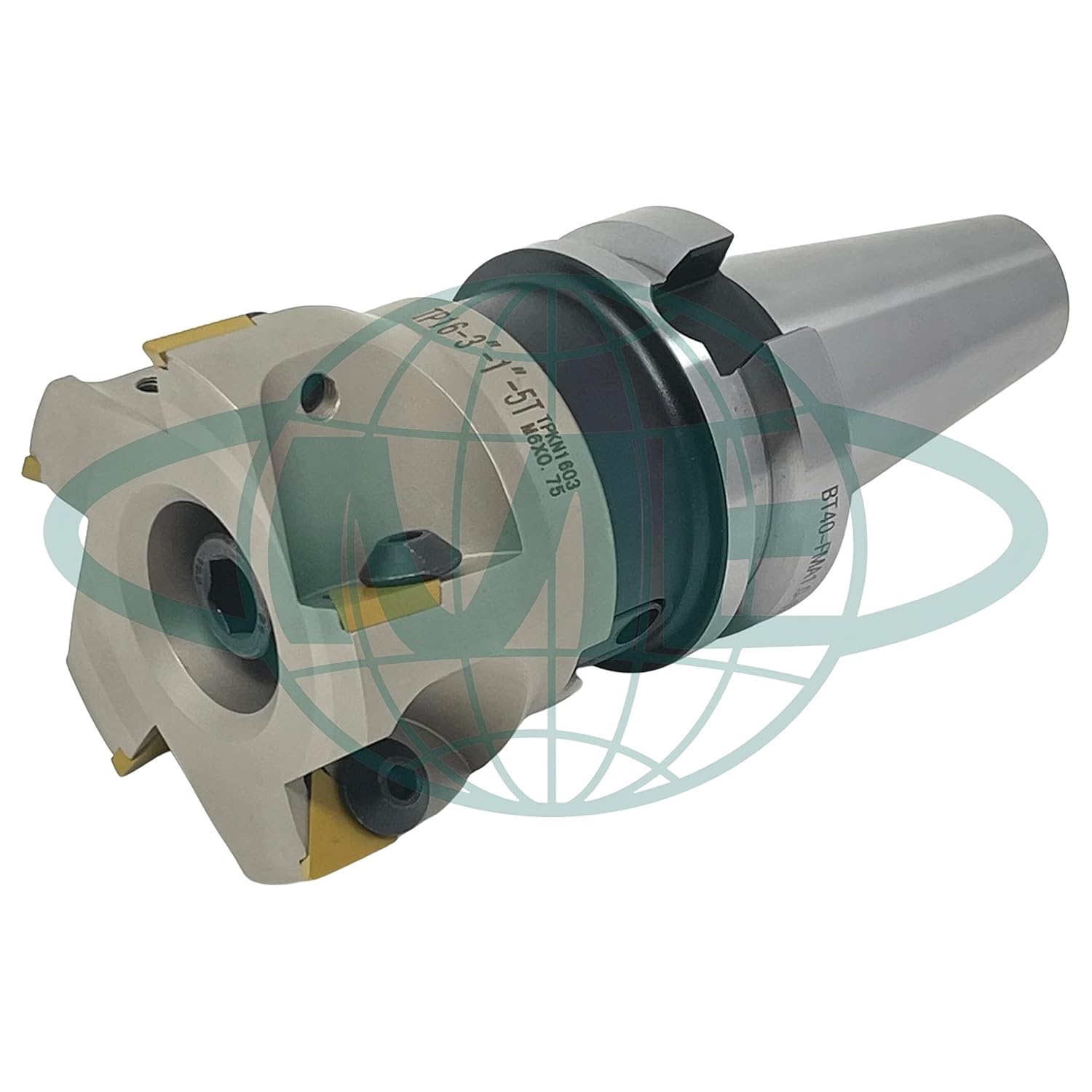 CME 3" 90° Indexable Face Mill w/ BT40 Arbor, TPG322 Inserts Included, 5 Flutes