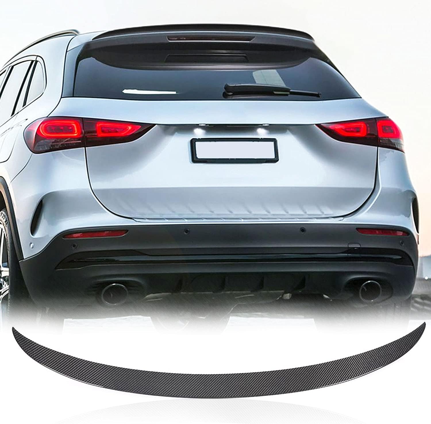 Real Carbon Fiber Trunk Spoiler Fits for Mercedes-Benz H247 GLA250 GLA35 AMG 2020-2021 Auto Car Rear Boot Lid Highkick Spoiler Wing Lip