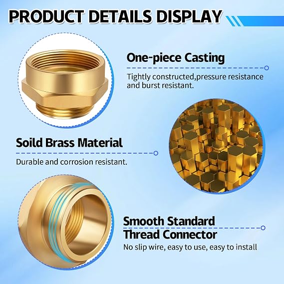 Fire Hydrant Hose Adapter, 2 NPT Female x 1-1/2 NST NH Male Hex Nipple