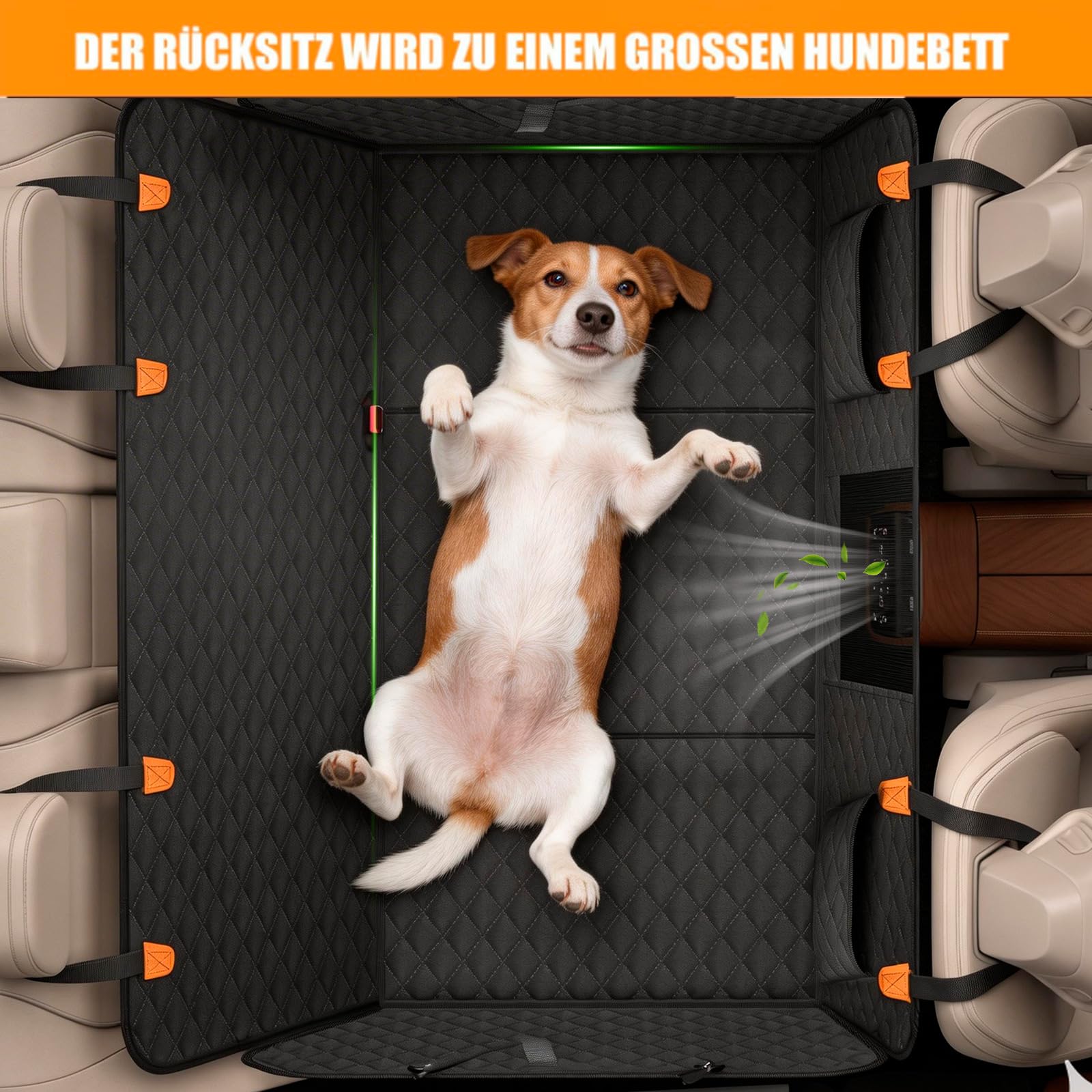 Hundedecke Auto Rückbank[135x60cm], Rückbankschutz Hund mit Harter Unterseit (300 Pfund Traglast), Wasserdicht, Kratzfest, Rücksitzschutz für SUV & Familienauto, Waschbar