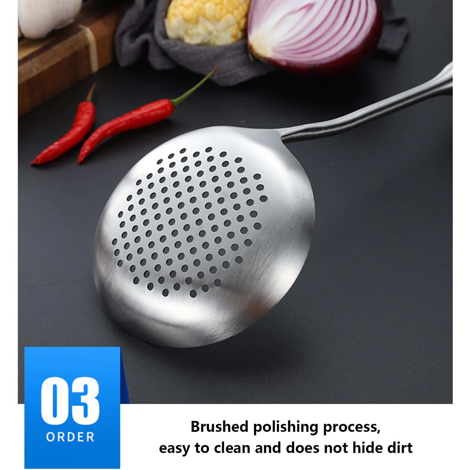 Ensemble d'ustensiles de cuisine en acier inoxydable avec support, poignées en bois isolées thermiques, passe au lave-vaisselle, 7 pièces