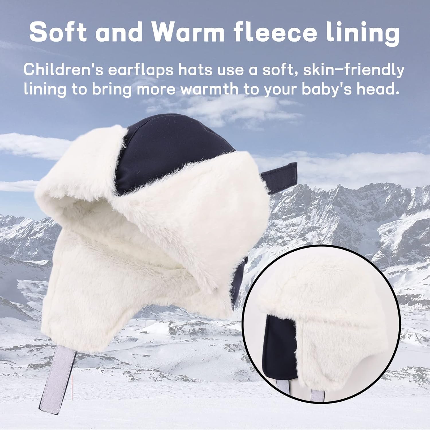 JANGANNSA Waterproof &Windproof Winter Baby Beanie Fleece Lined Kids Trapper Hat Earflap Warm Hat for Boys Girls - Image 4