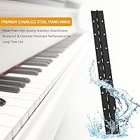 Vista 5 de Bisagra de Piano de Acero Inoxidable Negra de 2 Piezas de 2" x 18", 0.060" / 1/16" de Grosor, Bisagra de Piano de Trabajo Pesado con Agujeros