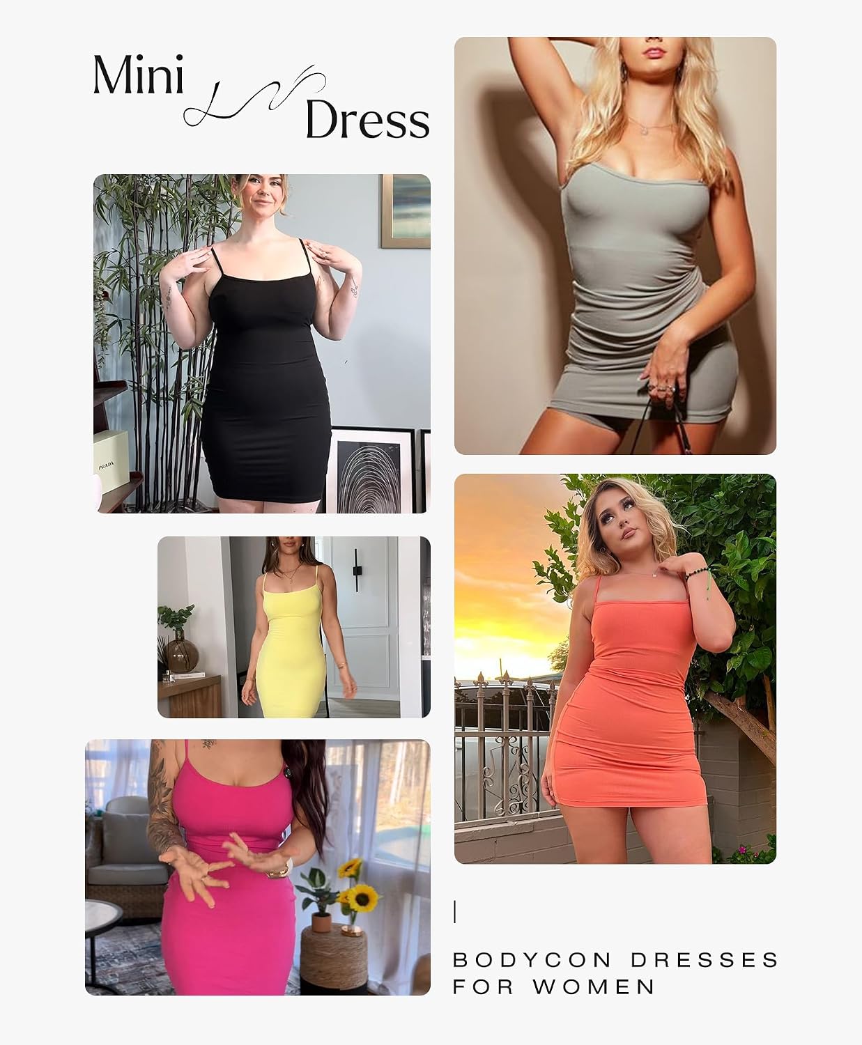  Club Dresses for Women Built in Bra Dress Tummy Control Shapewear Mini Cocktail Dress Party Date Night Bodycon thumbnail