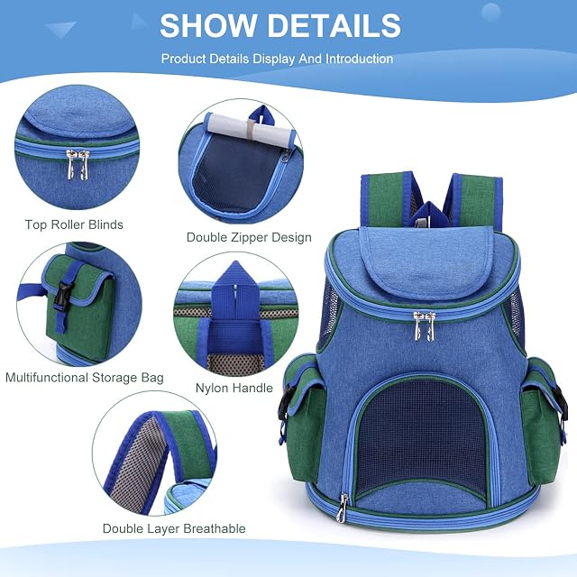 Foto 5 de 7 de PETCUTE Mochila para para Gatos y Perros,Mochila Portadora de Mascotas Plegable con Correa De Seguridad…
