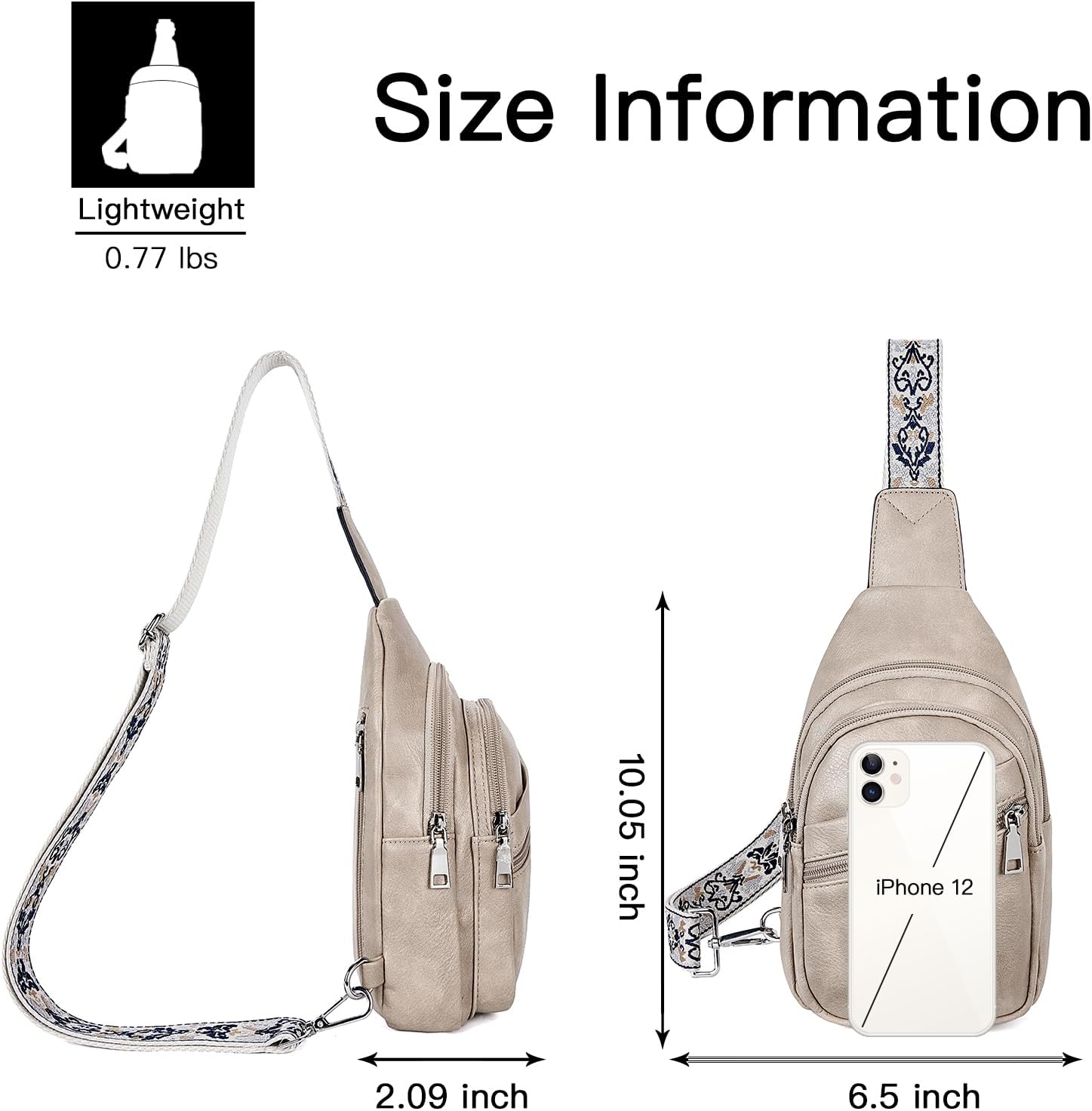 Telena Sling Bag for Women Crossbody Bags Purse for Women Vegan Leather Fanny Pack with Adjustable Strap - Image 6