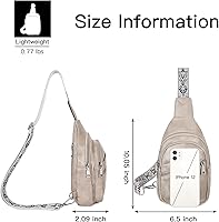 Vista 40 de Telena Bolso bandolera para mujer, bolso cruzado para mujer, cangurera de cuero vegano con correa ajustable