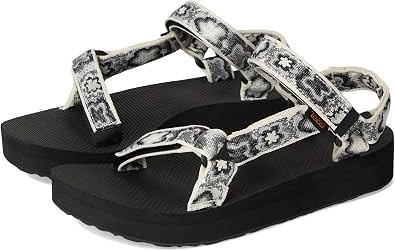 Teva Womens Midform Universal Sandal, Neon Floral Black/White, 8