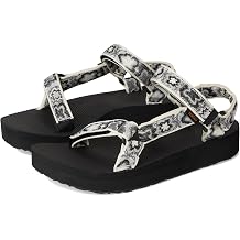 Teva Womens Midform Universal Sandal, Neon Floral Black/White, 8