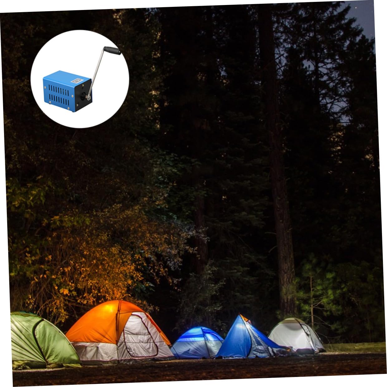 Gadpiparty Generatore a Manovella Portatile USB per Esterni, Caricabatterie Manuale Regolabile Dissipazione Calore, Leggero e Compatto per Campeggio e Emergenze
