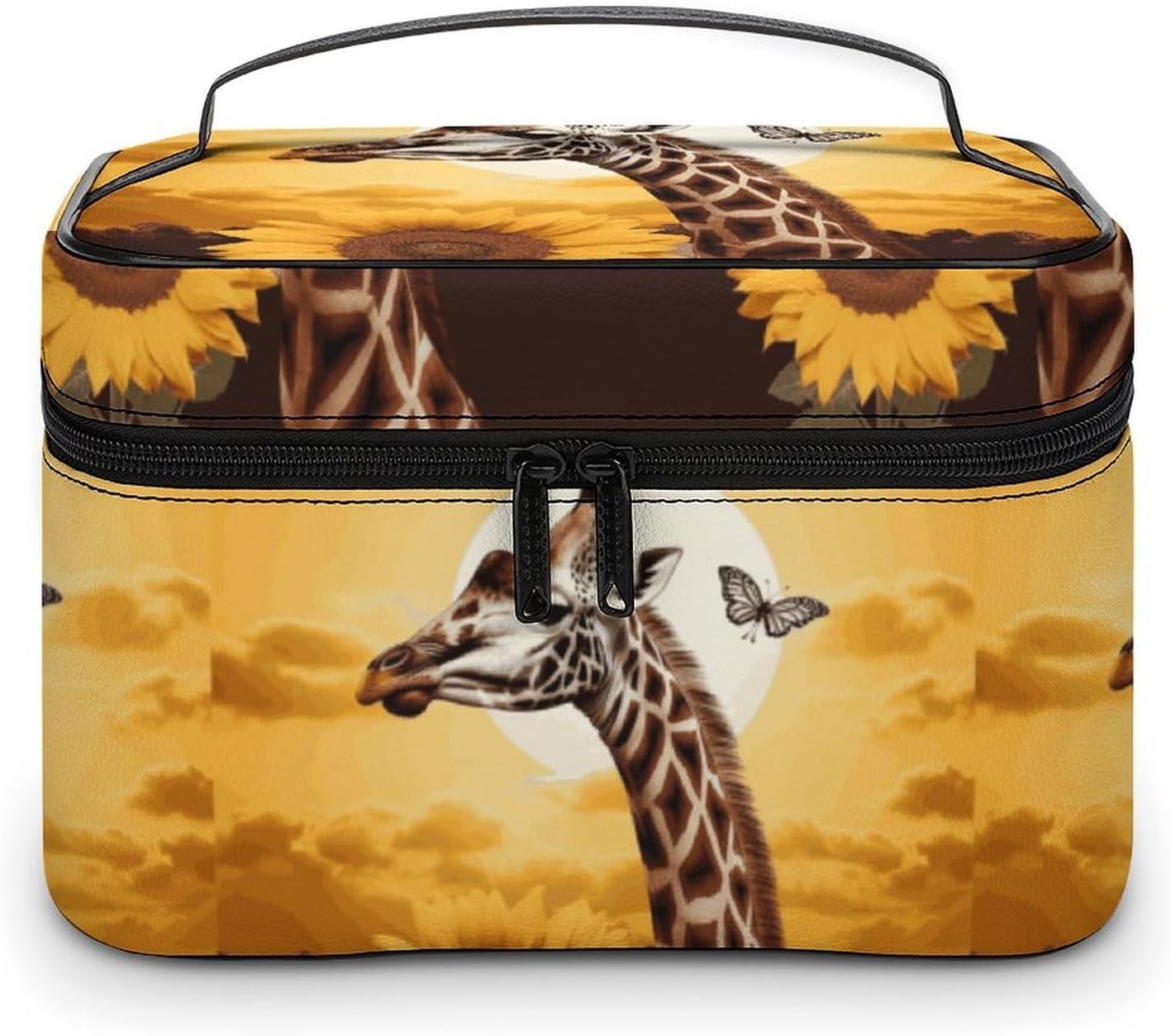 Travel Makeup Bag Portable Large Cosmetic Bag with Handle And Compartment