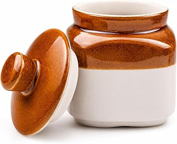 Ceramic Pickle Jar with Lid Kitchen Food Storage Canister Sugar Salt Spices