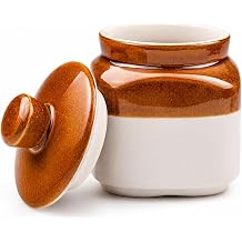 Ceramic Pickle Jar with Lid Kitchen Food Storage Canister Sugar Salt Spices