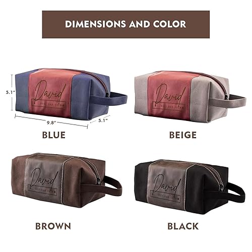 Miniatura 6 de Personalized Toiletry Bag for Men - Leather Toiletry Bag for Men - Custom Toiletry Bag for Men - Mens Toiletry Travel Bag for Groomsmen Giveaway,