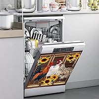 Vista 3 de Imán de vinilo para decoración de pollo de granja, para la parte delantera, para la parte delantera, para nevera de girasol de madera, gallo, puerta