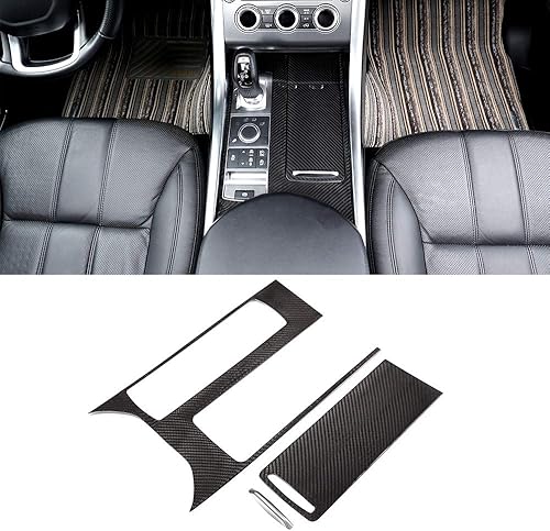 YIWANG Cubierta de panel de consola central de coche de fibra de carbono real, 3 piezas para Land Rover Range Rover Sport 2014-2017 Auto Accesorios