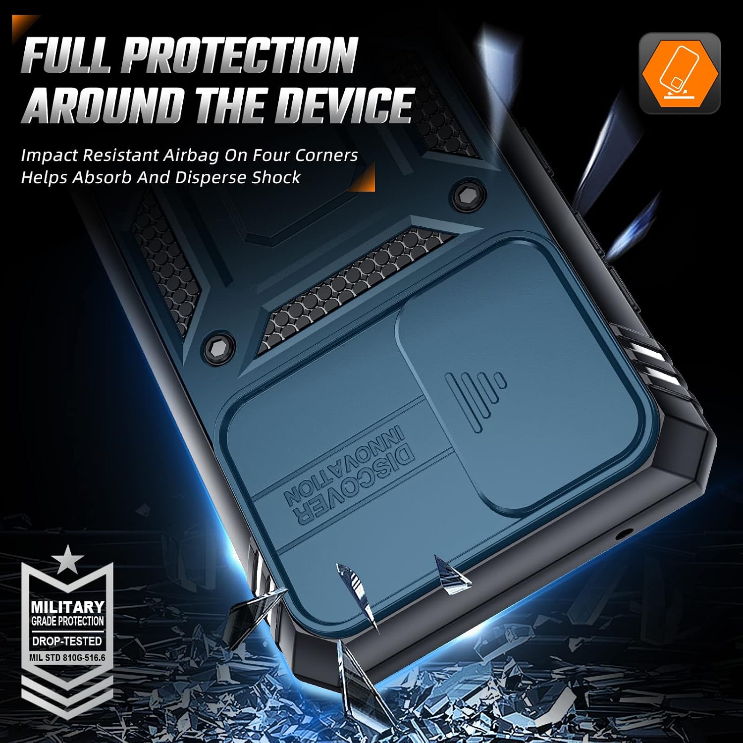 LeYi for A52 5G Phone Case, Samsung A52 5G Case with Screen Protectors [2 Pack] + Slide Camera Cover, 360 Full Body Heavy Duty Rugged Protective Case Cover for Galaxy A52 5G, Blue