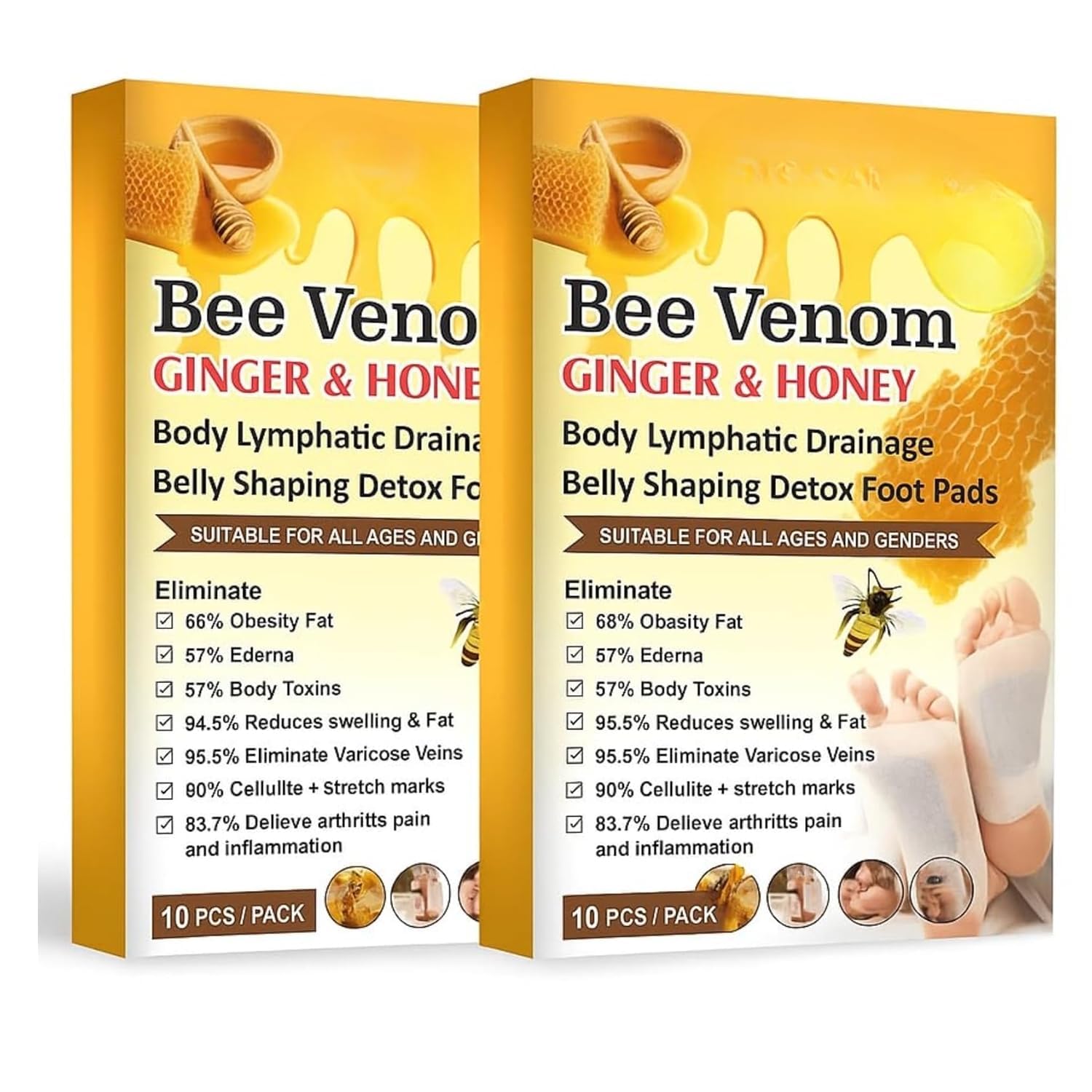 Bee Venom Foot Patches – Herbal Detox Foot Pads for Night, Deep Cleansing Foot Patch with Natural Extracts for Relaxation & Foot Care, Overnight Foot Pads for Men & Women (20 Pcs) (PACK OF 2 )-image-38
