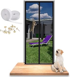 Evite Las Cortinas La Puerta Escape Mascotas, Puerta La Pantalla Mosca con Cremallera, For La Sala Estar, El Dormitorio, El Patio (Color : Black, Size : 100x210cm)