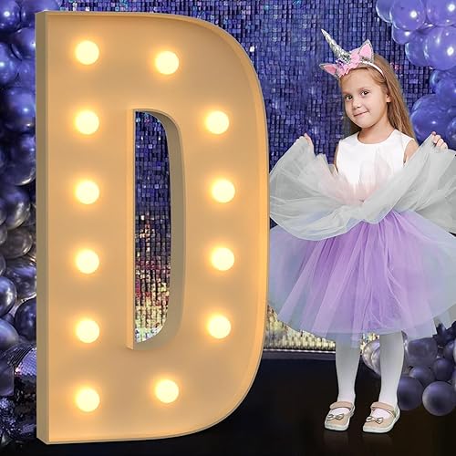 Miniatura 199 de Números iluminados grandes de 4 pies, números de marquesina 2 para decoraciones de cumpleaños de 21 para niños y niñas, números gigantes iluminados