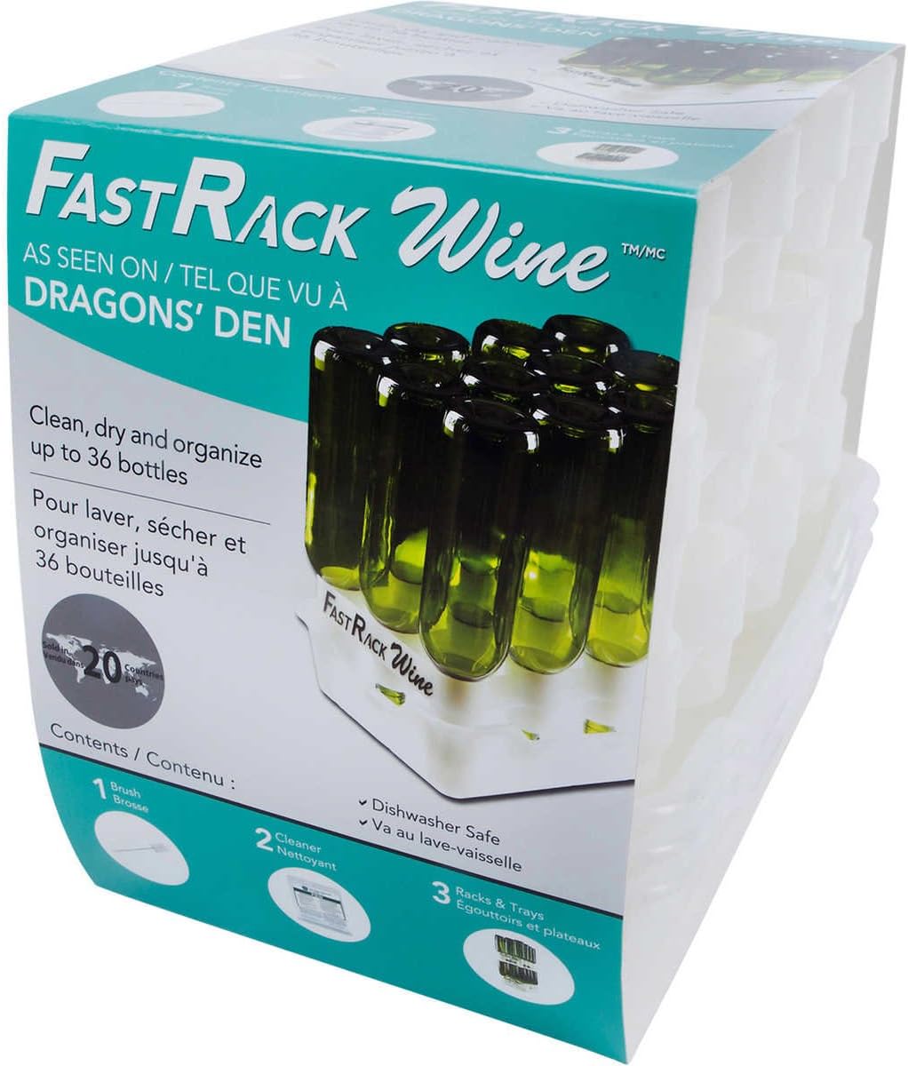 FastRack Bottle Drying Rack - Bottle Drying Tree Alternative; Dry & Store Your Wine or Bomber/Belgian Bottles; Perfect Addition to Your Wine Fermentation Kit (FastRack12 Two Racks & One Tray) (frw)