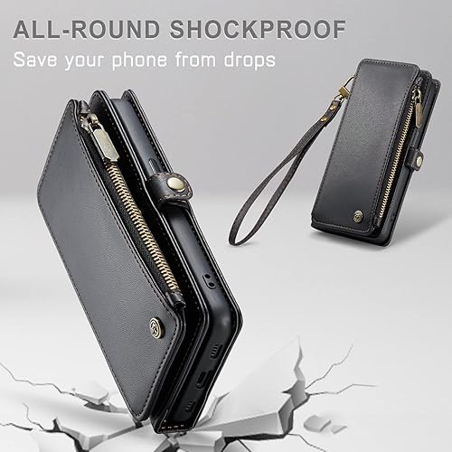 Miniatura 6 de Defencase Funda para iPhone 13, bloqueo RFID para iPhone 13, funda tipo cartera para mujeres y hombres con soporte para tarjeta de crédito, bolsillo