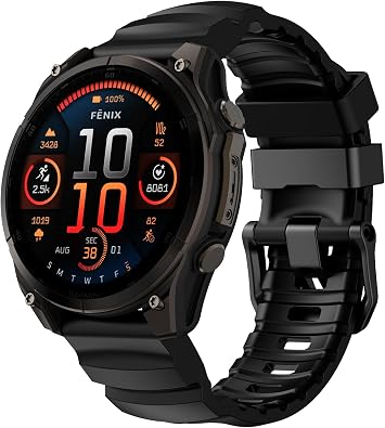 Rugged Silicone Sport Band for Garmin Fenix 8 47mm/Fenix 6 7 5 E/5 Plus/6 7 Pro for Men,22mm Quickfit Watch Bands Replacement Strap for Forerunner 965/955/945/935/Instinct 2/EPIX 2