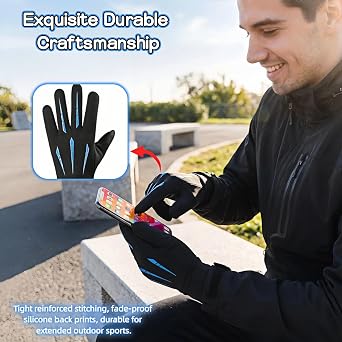 BUBBLE-FLY Thermal Winter Gloves, Sensitive Double-Index Touch Screen