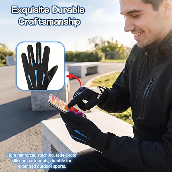 BUBBLE-FLY Thermal Winter Gloves, Sensitive Double-Index Touch Screen
