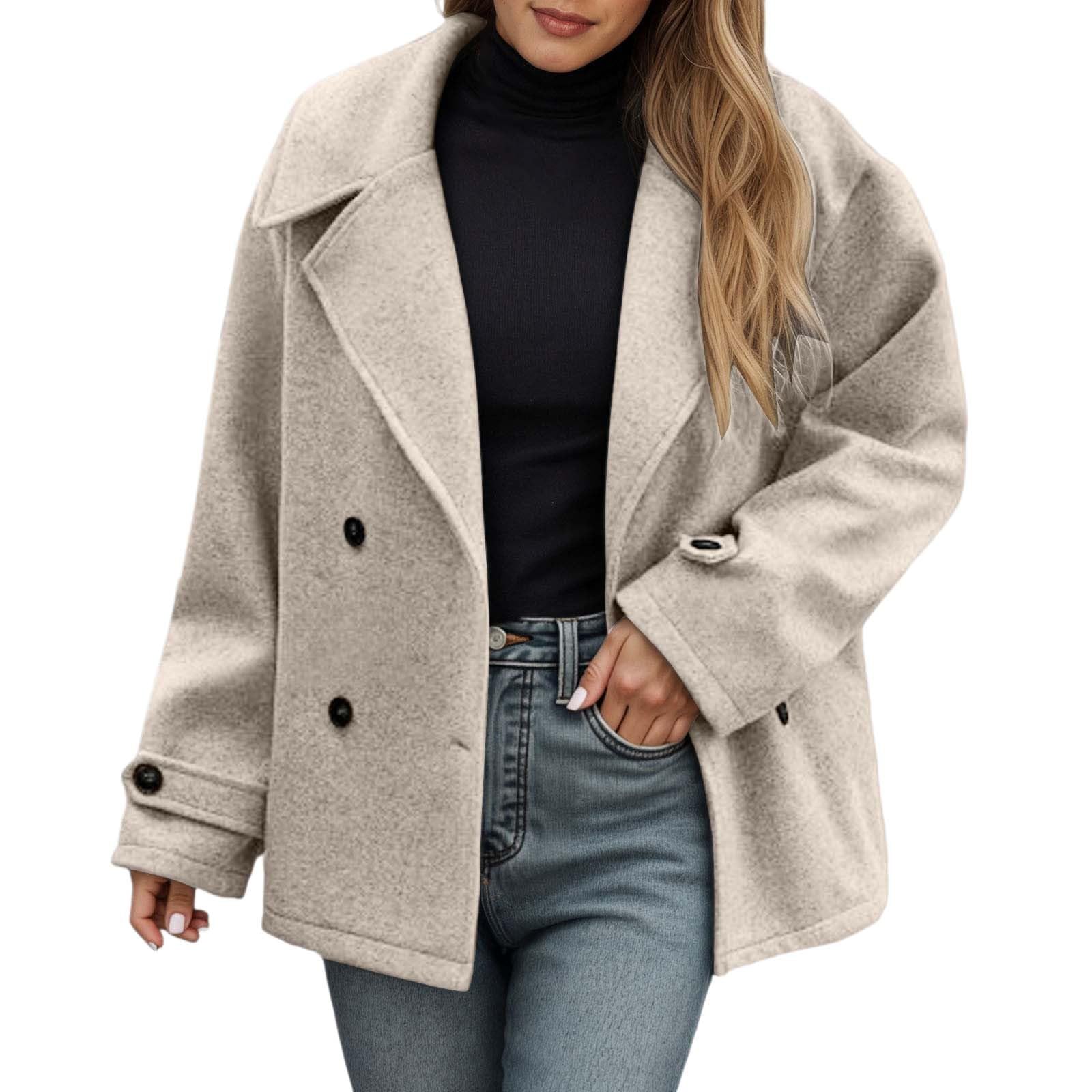 Trenchcoat Damen Kurz Jacke Frühling Mantel Business Wollmantel Wasserdicht Leicht Bolero Atmungsaktiv Windjacke Kurzer Freizeit Vintage