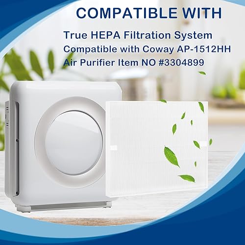 Miniatura 4 de AP-1512HH - Filtro HEPA de repuesto compatible con Coway AP-1512HH AP1512HHMighty purificador de aire, AP-1512HH-FP, artículo NO #3304899, paquete