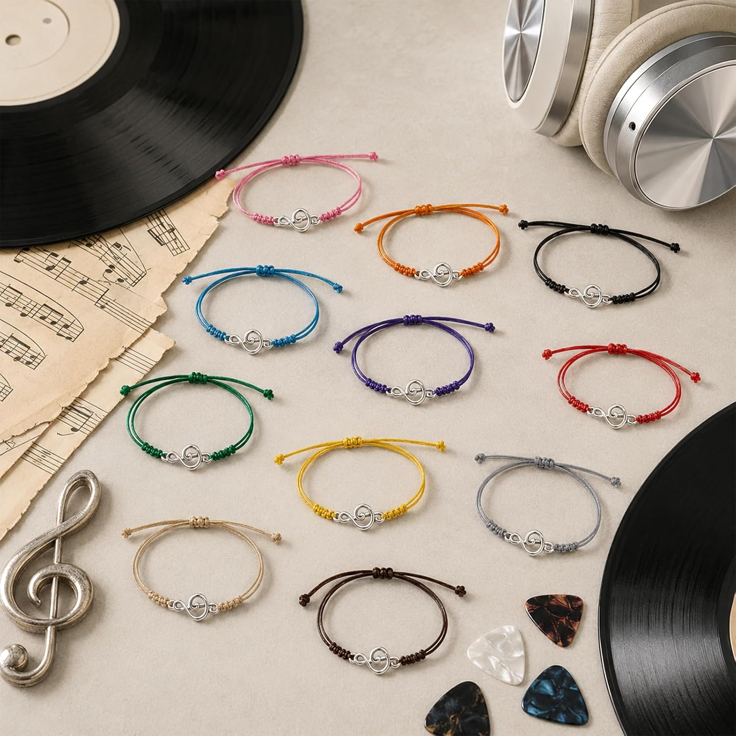 30Pcs Musical Note Bracelets Gift Music Party Favors Charm Jewelry