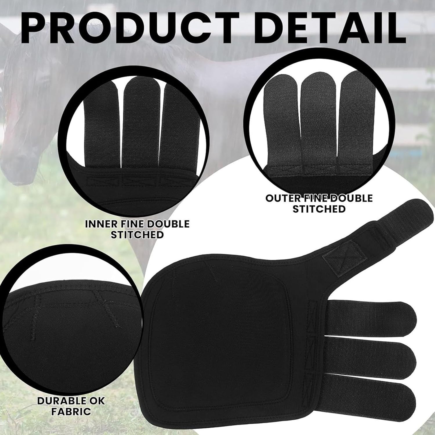 Neoprene Horse Boots, Collision Proof Design, Horse Leg Wraps, Adjustable Straps, Equestrian Care with Protection Gears for Equestrian Activities