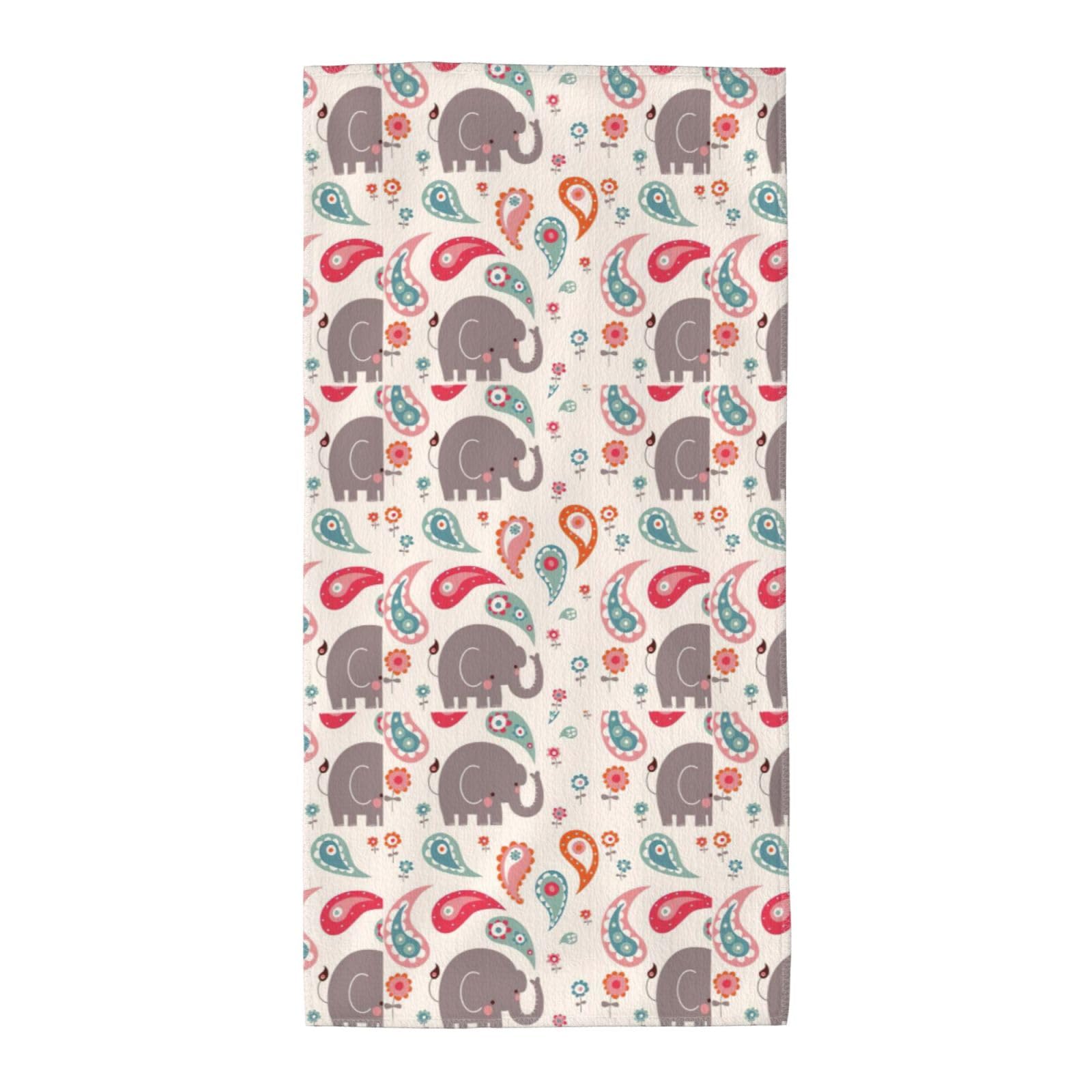 Cbaaghh Elephants Print Towel, Towels Thick Face Towels Fast Drying Washcloth For Bath, Spa, Gym