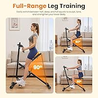 Vista 2 de OWLSKY - Máquina de remo y sentadillas para entrenamiento en casa, plegable con asistencia para sentadillas y entrenador de remo con monitor LCD, 3