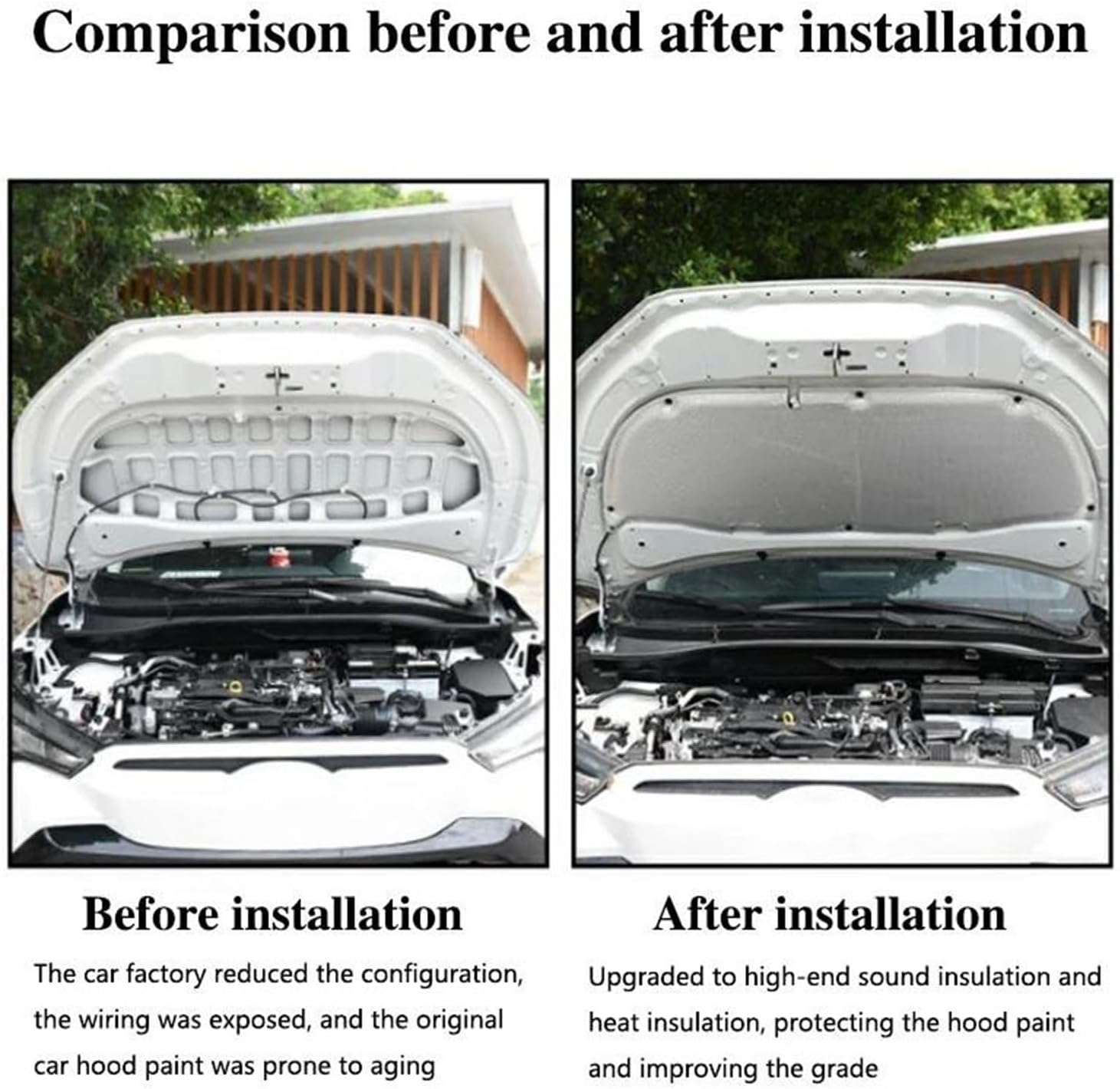 Automobile Insulation Front Hood Engine Sound Heat Pad for Toyota for Camry XV40 2007-2011 Firewall Soundproof Insulation Cotton Cover(OneColor)