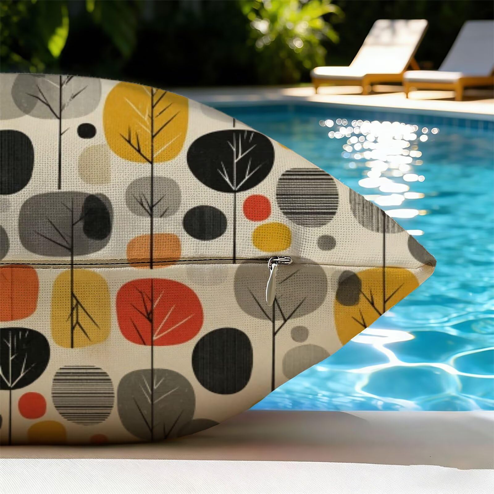 Générique Housse Coussin Exterieur Impermeable 55x55cm Couleur Orange Décoratif Taie d'oreiller Decoration Botanique Housse de Coussin Exterieur Impermeable pour Salon de Jardin Lot 2. P-4867