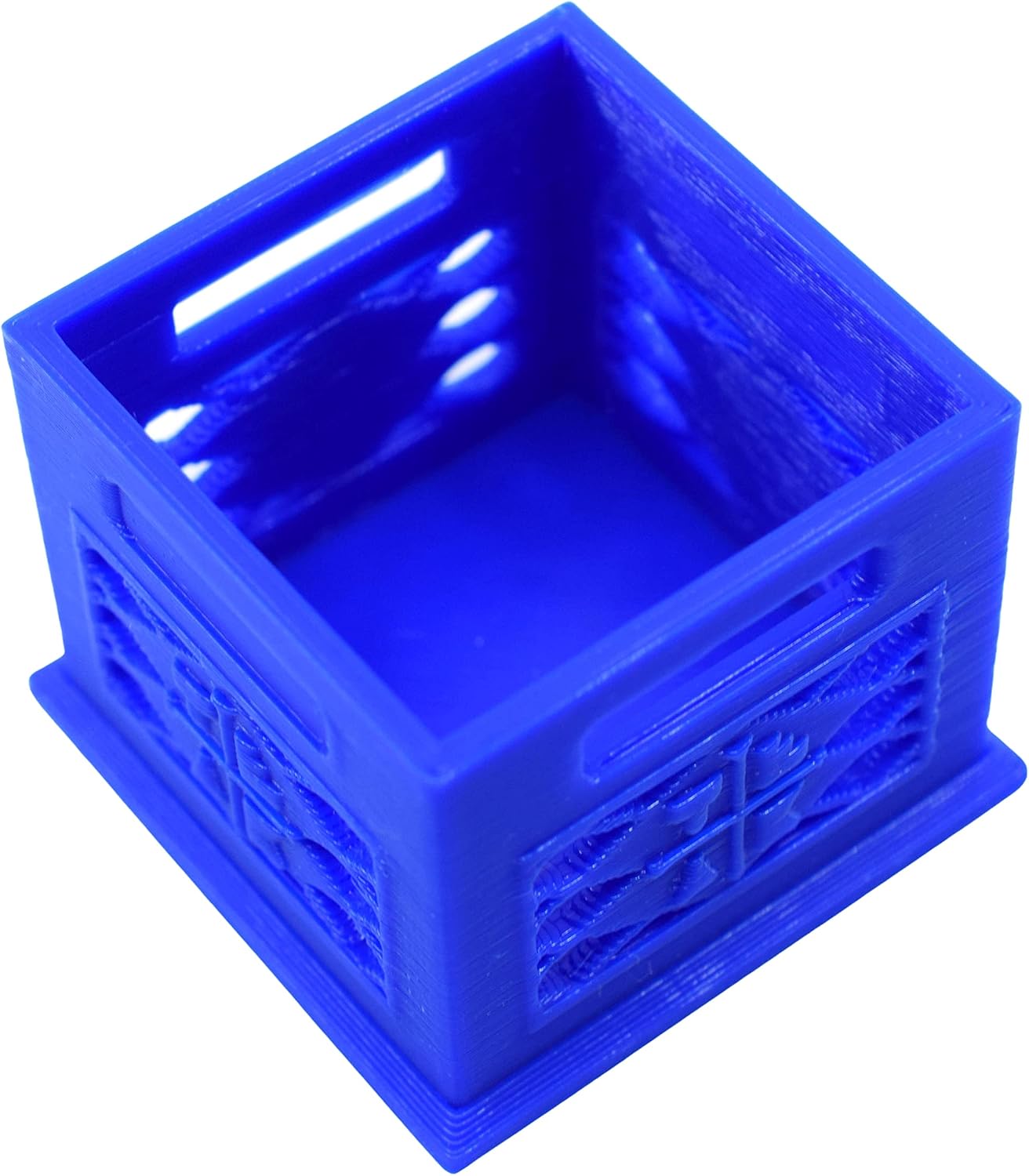 Teak Tuning Fingerboard Stacking Milk Crate, Miniature Obstacle - 1.4" Tall, 1.6" Wide - Blue - 1:8 Scale