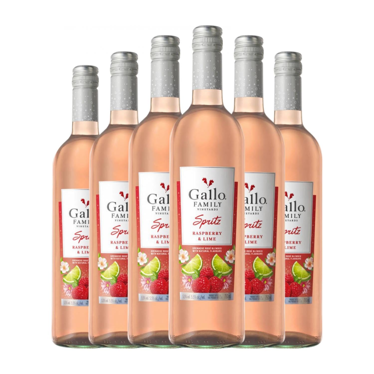 Gallo Spritz Himbeere Limette California 75 cl Rosé-Wein (Karton mit 6 Flaschen von 75 cl)
