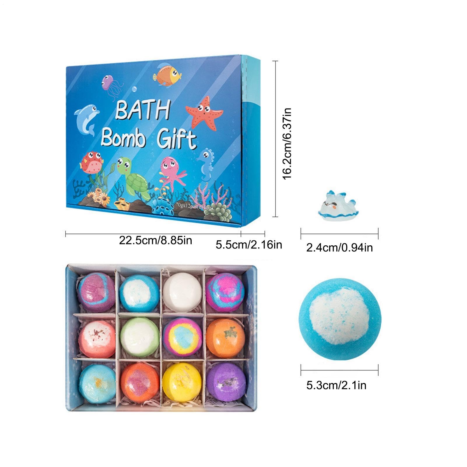 Kule do Kąpieli dla Dzieci 12 Sztuk Naturalne Bezpieczne Kolorowe Bomby do | Zestaw do zabawy w wannie Prezent dla Dziewczynki Chłopca Przyjaciół Czas w