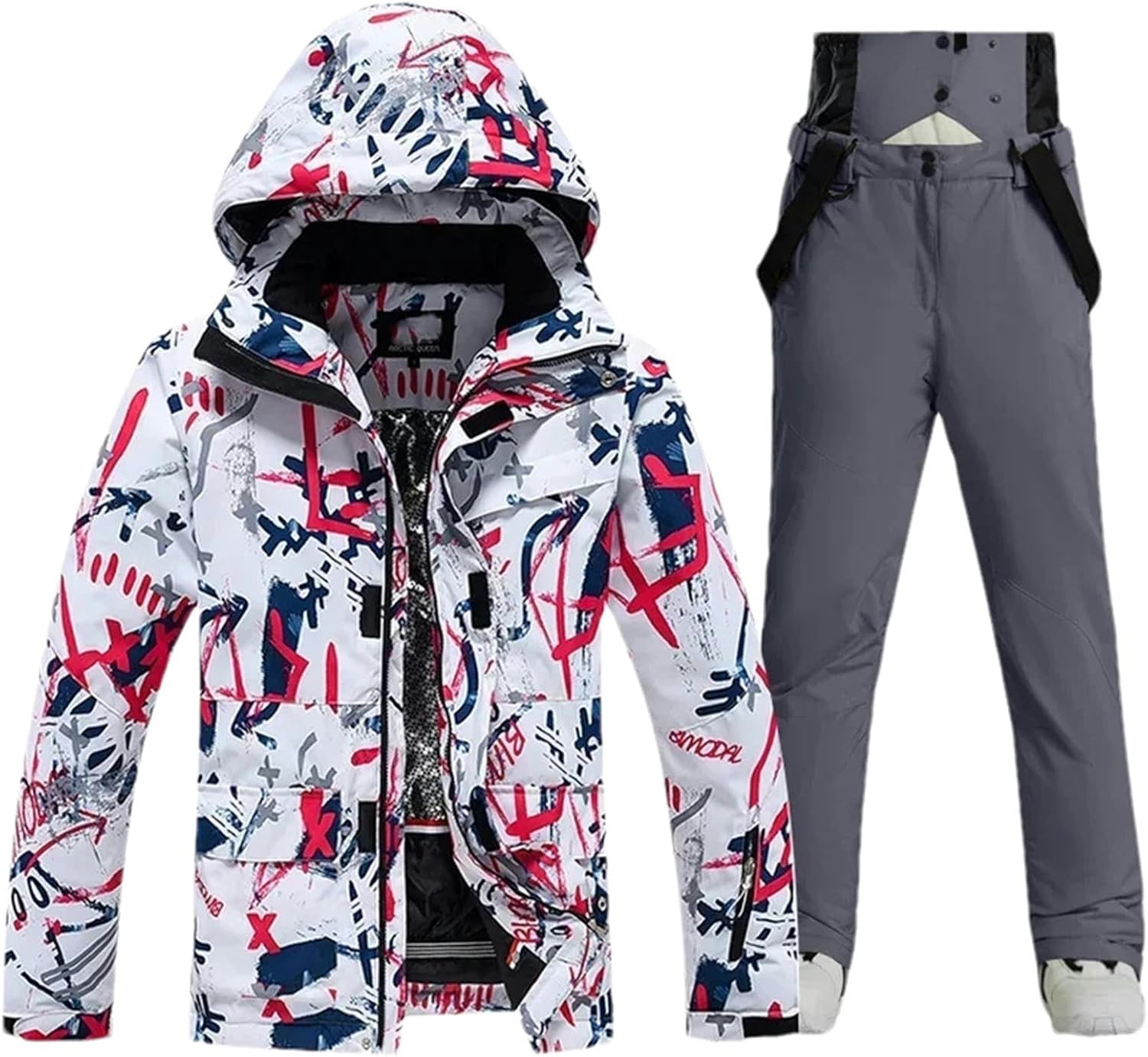 JXQXHCFS Man Ski Jacketand Pants Men Snowboard Wear Waterproof Snow Suit Overalls Hooded Winter Warm Clothes