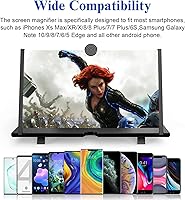 Vista 5 de Lupa de pantalla de 16 pulgadas para teléfono celular, proyector ampliador de pantalla de aumento 3D HD para películas, videos y juegos, soporte