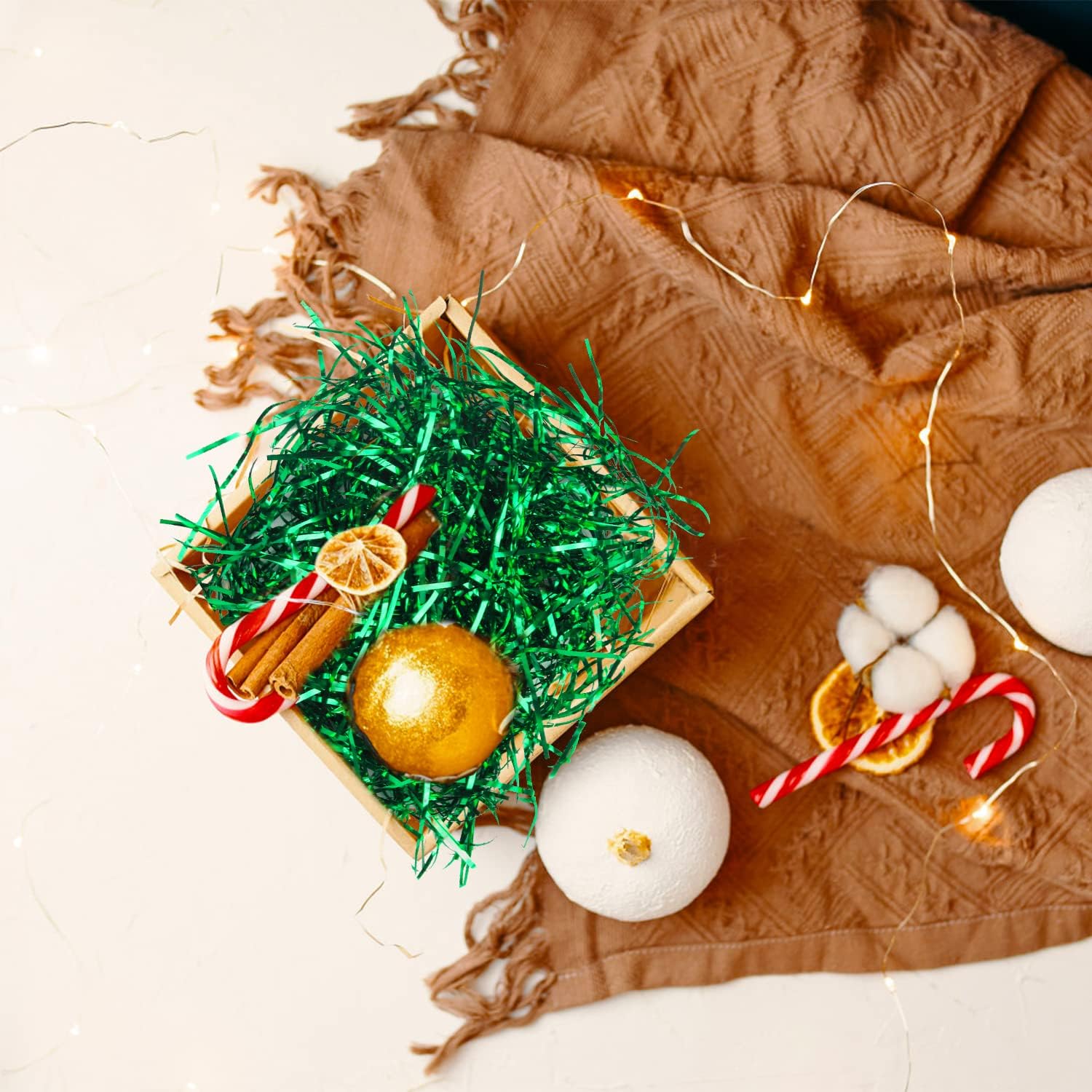 Lainrrew 100 Grams Sparkly Iridescent Film PP Hamper Shreds & Strands Shredded Grass Stuffer Crinkle Confetti Raffia Paper Gift Box Filler for DIY Gift Wrapping & Basket Filling - Image 5