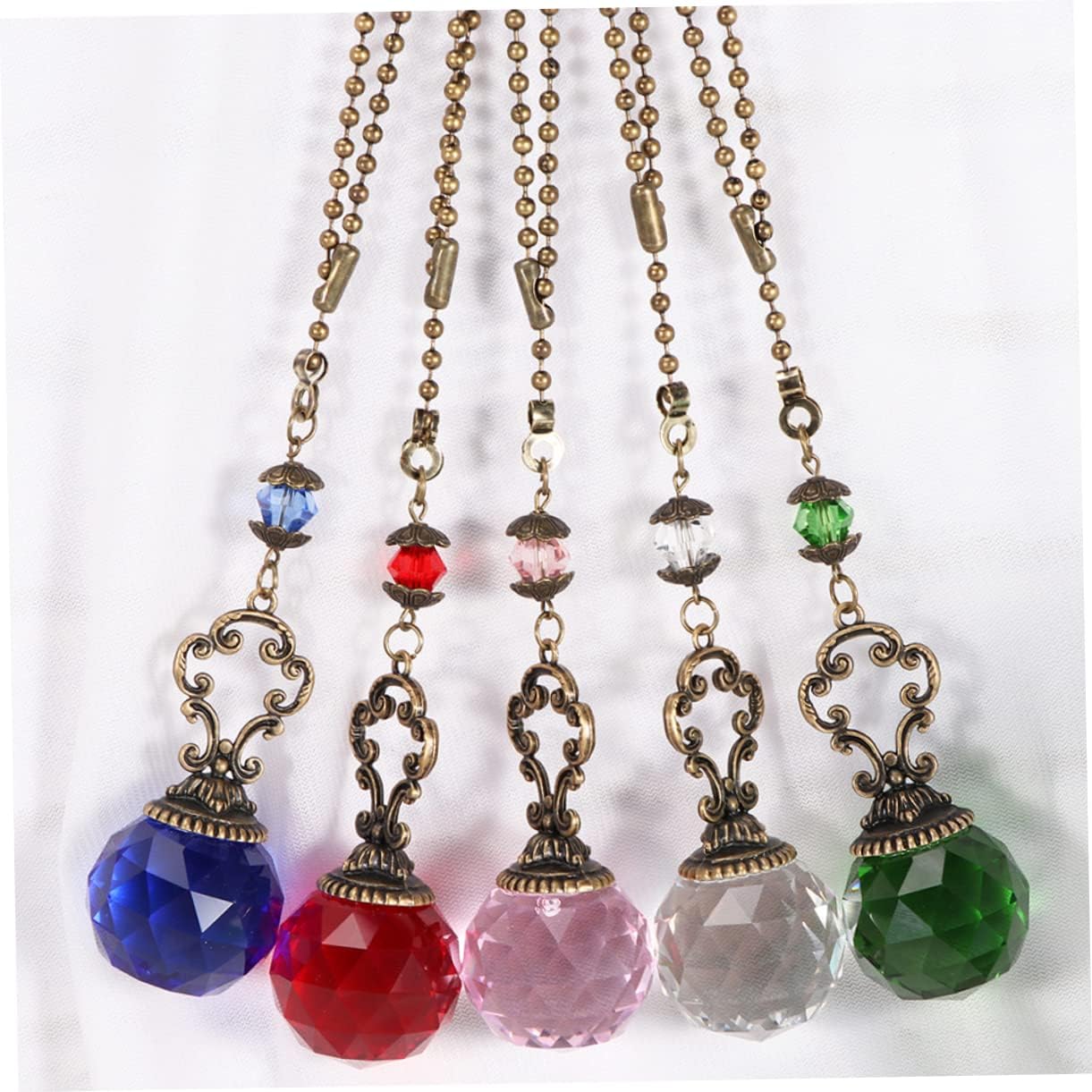Luxurious Crystal Ball Light Pendant Chain Ceiling Fan Pull Chain for Decorative Ceiling Fan Pulls